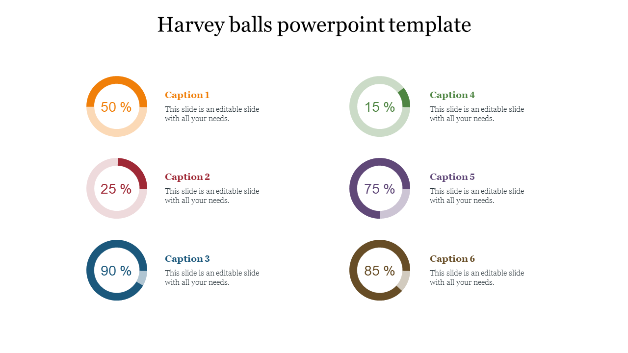 Harvey Ball PowerPoint Template Presentation Slides